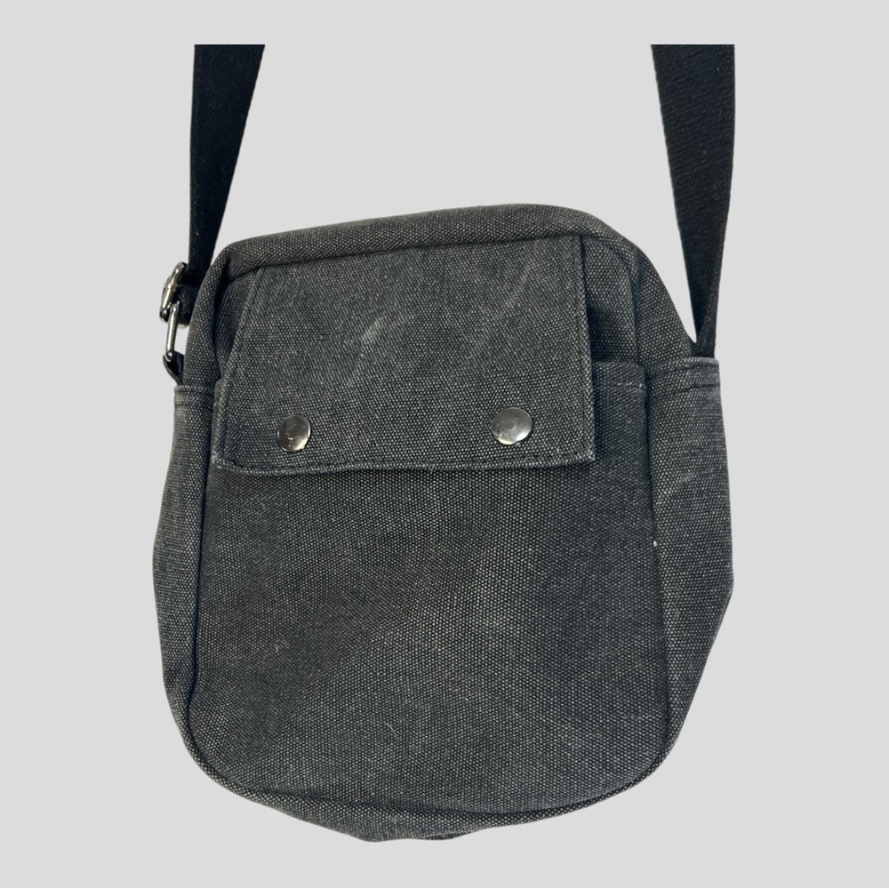OU LI LAI Casual Charcial Gray Stone Wash Canvas Bag with Adj Shoulder Strap - Picture 4 of 13